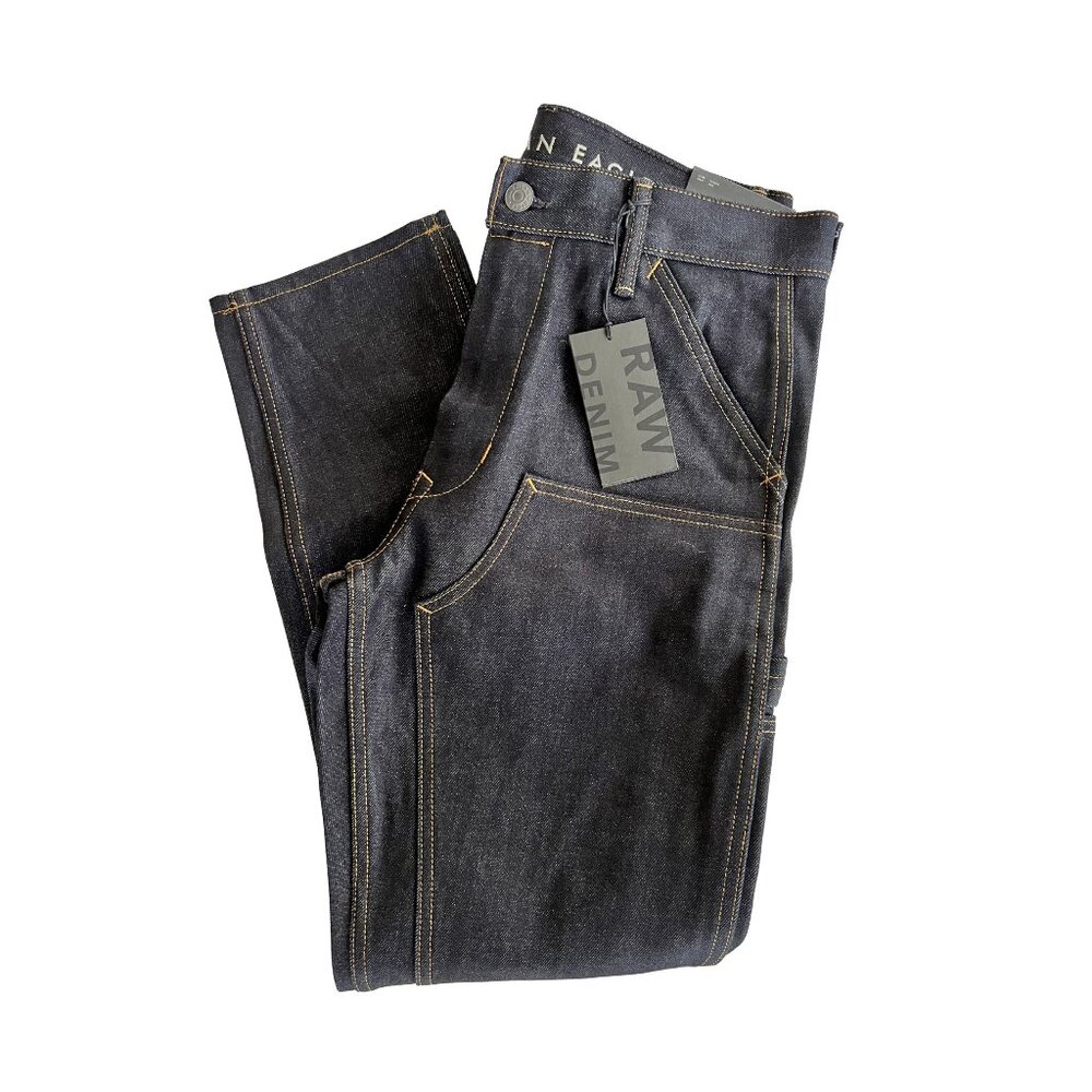 American Eagle AirFlex+ Slim Raw Hem Dark Wash Jeans 31x30 NWT - Picture 2 of 8
